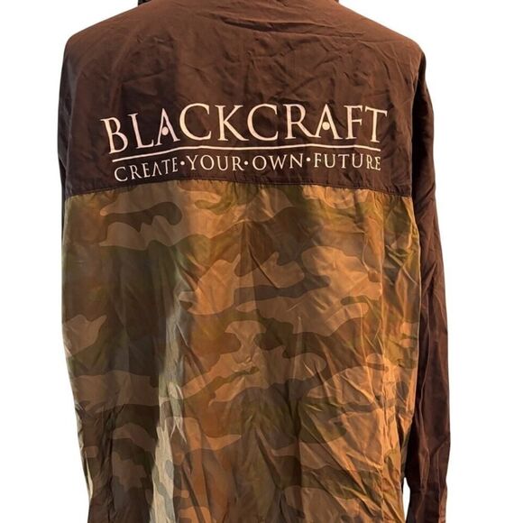NWOT Black Craft VI Cult Windbreaker Jacket Camo Blk Hood 2 Pockets Zip XXL 3XL - Picture 4 of 7